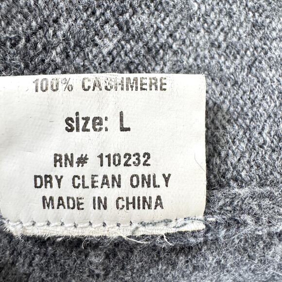 Asha Womens Cardigan Size L 100% Cashmere Minimal Knit Winter Classic Gray - Picture 6 of 8